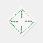 ブルージンジャージャースジャースジャールトピアリーつる植物布ナプキン スタンダードカクテルナプキン (角)