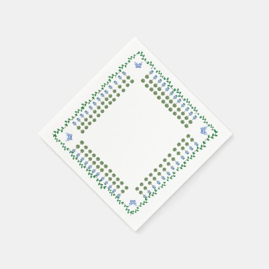 ブルージンジャージャースジャールジャートピアリーつる植物 スタンダードカクテルナプキン (角)