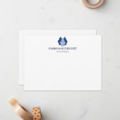 ブルージンジャージャースポテエレガントリートフラットノテカード ノートカード (正面/裏面インサイチュ)