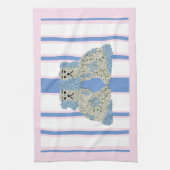 ブルージンジャージャースマグノリア(犬)スタッフォードドッグス キッチンタオル (縦)