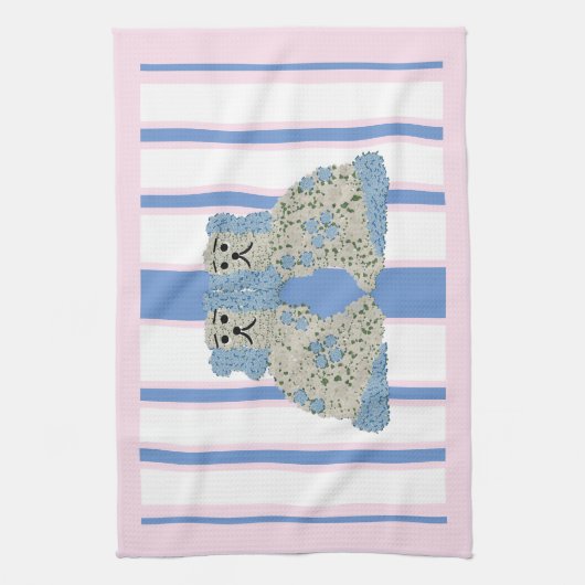 ブルージンジャージャースマグノリア(犬)スタッフォードドッグス キッチンタオル (縦)