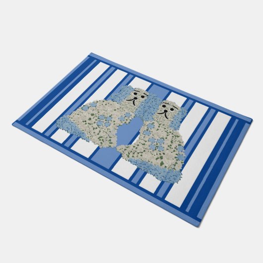 ブルージンジャージャースマグノリア（犬）スタッフォードドッグス ドアマット (アングル)