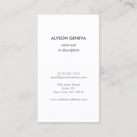 ブルージンジャージャーズ陶芸エレガントインテリアデザイナー 名刺 (裏面)