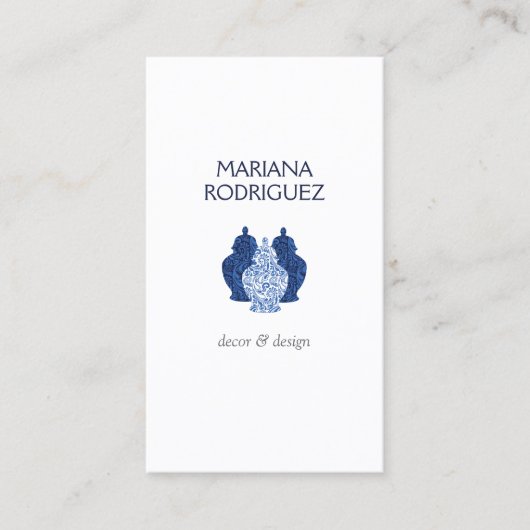 ブルージンジャージャーズ陶芸エレガントインテリアデザイナー 名刺 (正面)