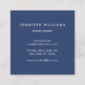 ブルージンジャージャー瓶の陶器のロゴデザイナー青/白 スクエア名刺 (裏面)