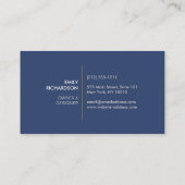 ブルージンジャージャー瓶の陶器ロゴデザイナー白/青 名刺 (裏面)