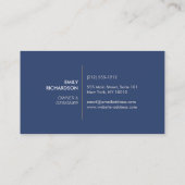 ブルージンジャージャー瓶の陶器ロゴデザイナー白/青 名刺 (裏面)