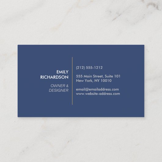 ブルージンジャージャー瓶の陶器ロゴデザイナー白/青 名刺 (裏面)