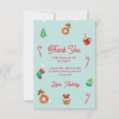 ブルージンジャーブレッドハウスクリスマス誕生日 サンキューカード (正面)