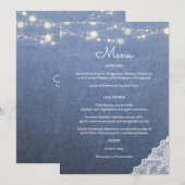 ブルージーンのレースのストリングライト 招待状 (正面/裏面)