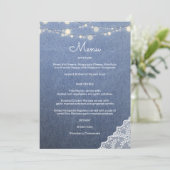 ブルージーンのレースのストリングライト 招待状 (スタンド正面)