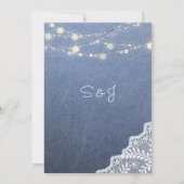 ブルージーンのレースのストリングライト 招待状 (裏面)