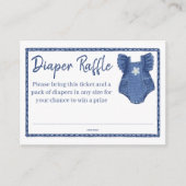 ブルージーンガールズベビーシャワーおむつラッフル エンクロージャーカード (正面)
