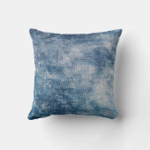 ブルージーンズのデニム、テクスチャ付き背景。 クッション (裏面)