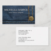 ブルージーンズのボタンとステッチ 名刺 (正面/裏面)