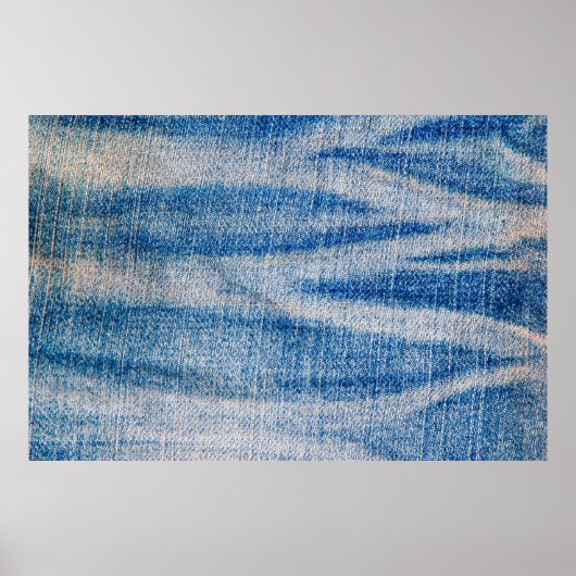 ブルージーンズの生地のテクスチャ、テキスタイルの背景 ポスター (正面)