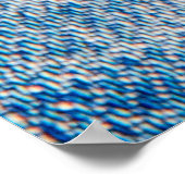 ブルージーンズの生地のテクスチャ、テキスタイルの背景 ポスター (角)