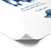 ブルージーンズの赤ちゃんシャワーギフトテーブルの看板だ ポスター (角)