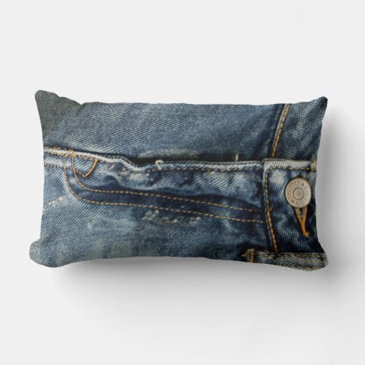 ブルージーンズデニムジッパーフェイク ランバークッション (正面)