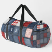 ブルージーンズデニムパッチワークイニシャル ダッフルバッグ (右コーナー)