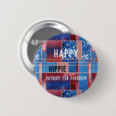 ブルージーンズパッチワークパーソナライズされたパトリオットボタン 缶バッジ (正面&裏面)