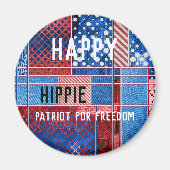 ブルージーンズパッチワークパーソナライズされたパトリオットマグネット マグネット (正面)