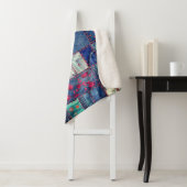 ブルージーンズパッチワーク付きフローラ詳細 シェルパブランケット (インサイチュ)