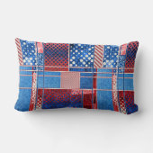 ブルージーンズパッチワーク掛け布団パターン枕 ランバークッション (裏面)