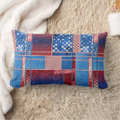 ブルージーンズパッチワーク掛け布団パターン枕 ランバークッション (ブランケット)