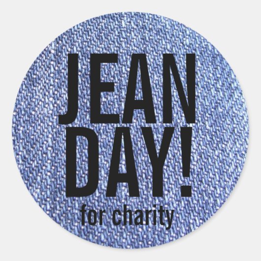 ブルージーンズフェイクのデイカジュアルスタンプ ラウンドシール (正面)