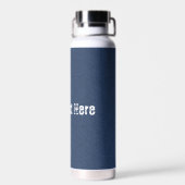 ブルージーンズフェイクファブリックウォーターボトル – あなたのテキスト ウォーターボトル (背面)