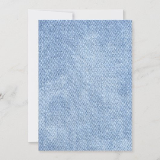 ブルージーンズベビーシャワーデニムカントリーフローラ 招待状 (裏面)