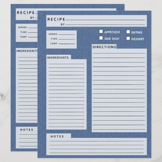 ブルージーンズレシピ (正面/裏面)