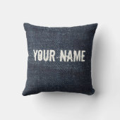 ブルージーンズヴィンテージデニム生地のテクスチャ クッション (裏面)