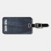 ブルージーンズヴィンテージデニム生地のテクスチャ ラゲッジタグ (正面横)