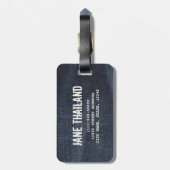 ブルージーンズヴィンテージデニム生地のテクスチャ ラゲッジタグ (裏面縦)