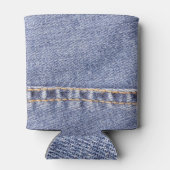 ブルージーンズ：細かい縫い目の質感。 缶クーラー (裏面)