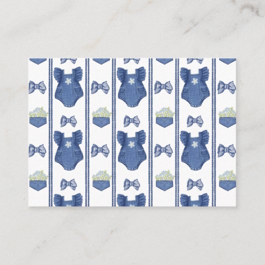 ブルージーン女の子の赤ちゃんシャワーブックリクエスト エンクロージャーカード (裏面)