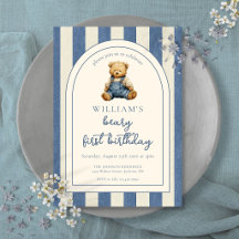 ブルージーン デニム テディベア 1歳の誕生日