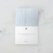ブルージーン ベイビー ベイビー シャワー 服ライン デニム サンキューカード (内部)