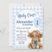 ブルージ名門私立校風のンガムカウボーイファースト誕生日 招待状 (正面)