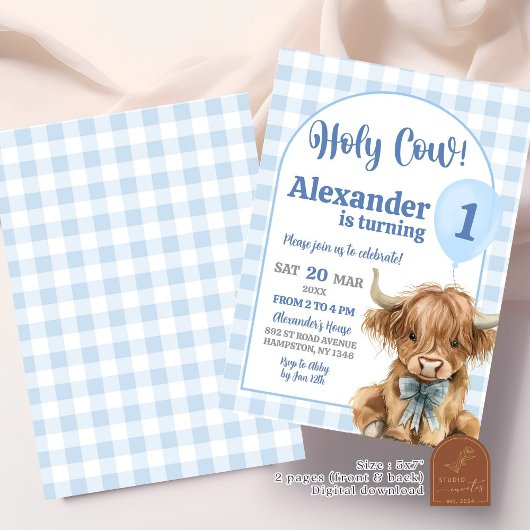 ブルージ名門私立校風のンガムカウボーイファースト誕生日 招待状