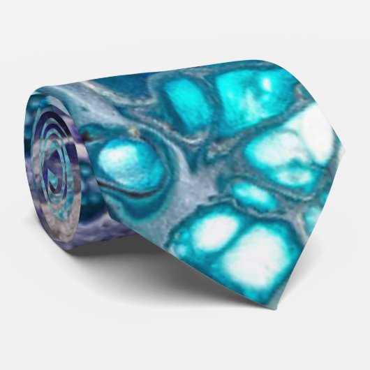 ブルースおよびターコイズ抽象芸術絵を描セル ネクタイ (ロール)