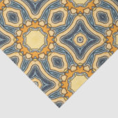 ブルースとイエローのデコページ紙のモロッコのタイル 薄葉紙 (詳細)