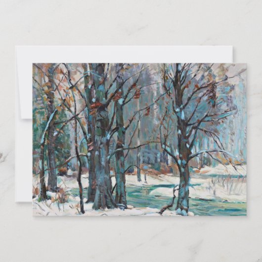 ブルースとグレーが織り成す美しい冬の雪景色 シーズンカード (正面)