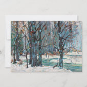 ブルースとグレーが織り成す美しい冬の雪景色 シーズンカード (正面)
