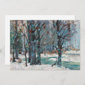 ブルースとグレーが織り成す美しい冬の雪景色 シーズンカード (正面/裏面)