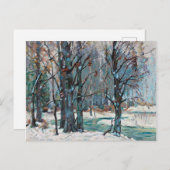ブルースとグレーが織り成す美しい冬の雪景色 シーズンポストカード (正面/裏面)