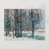 ブルースとグレーが織り成す美しい冬の雪景色 シーズンポストカード (正面)
