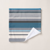 ブルースとグレーストライプズ バスタオルセット (ウォッシュタオル)